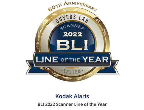 Kodak Alaris recibió el premio de BLI  a la mejor línea de escáneres de 2022