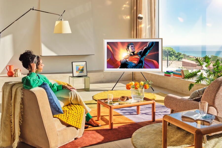 A-Superman-art-work-at-The-Frame-Pro-via-Samsung-Art-Store